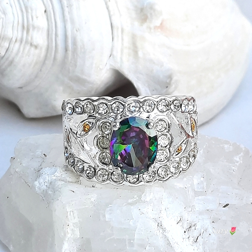 Cocktail Ring, Mystic, Silver Stamped
